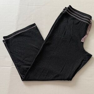 Women's Black Lounge Pants with Pink trimming.